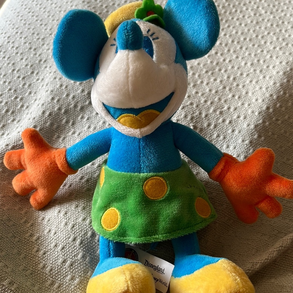 Original Disney Parks 7 Inch Blue Yellow Minnie Mouse